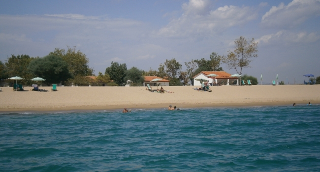 Vista spiaggia dal mare